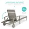 Best Choice Products 79x26in Acacia Wood Outdoor Chaise Lounge Chair w/ Adjustable Backrest, Table, Wheels